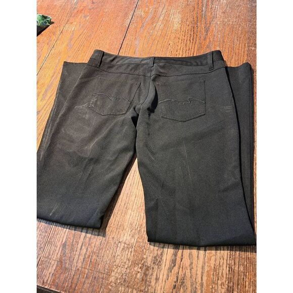 Size 11 Rave Stretch Black Bootcut Flare Casual Pants with Pockets Belt Loops - Picture 3 of 3